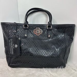 Brighton My Flat in London Black‎ Creed Perforated Tote Bag